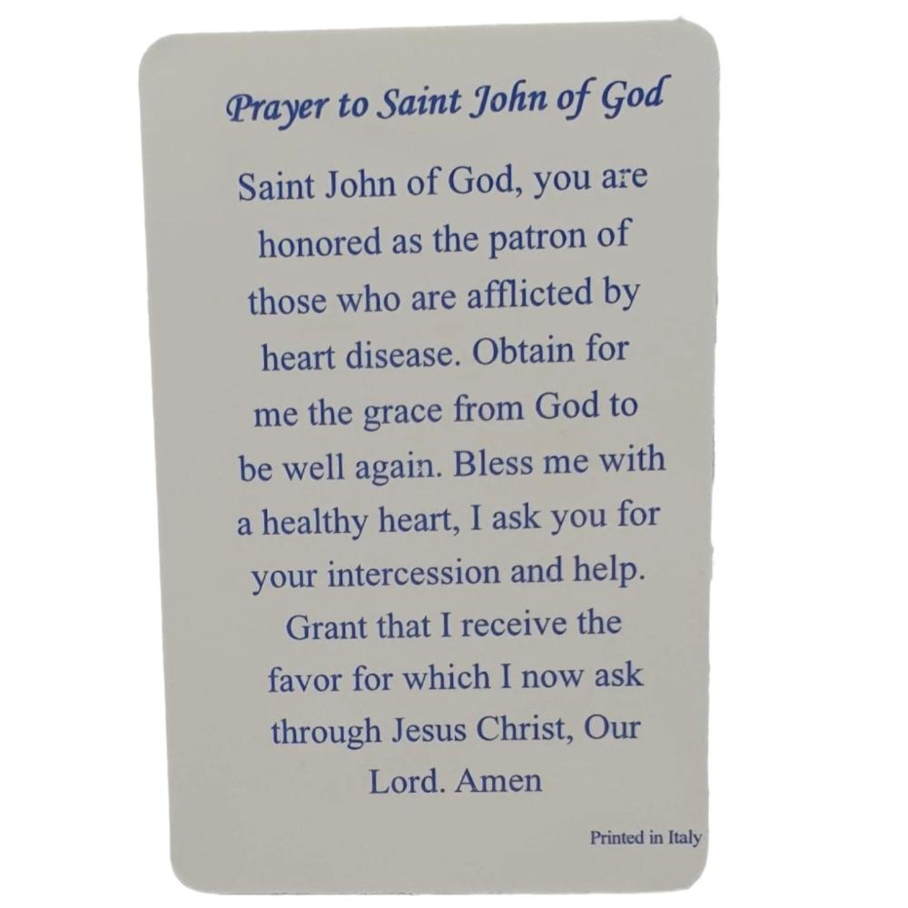 Saint John of God Relic Prayer Card