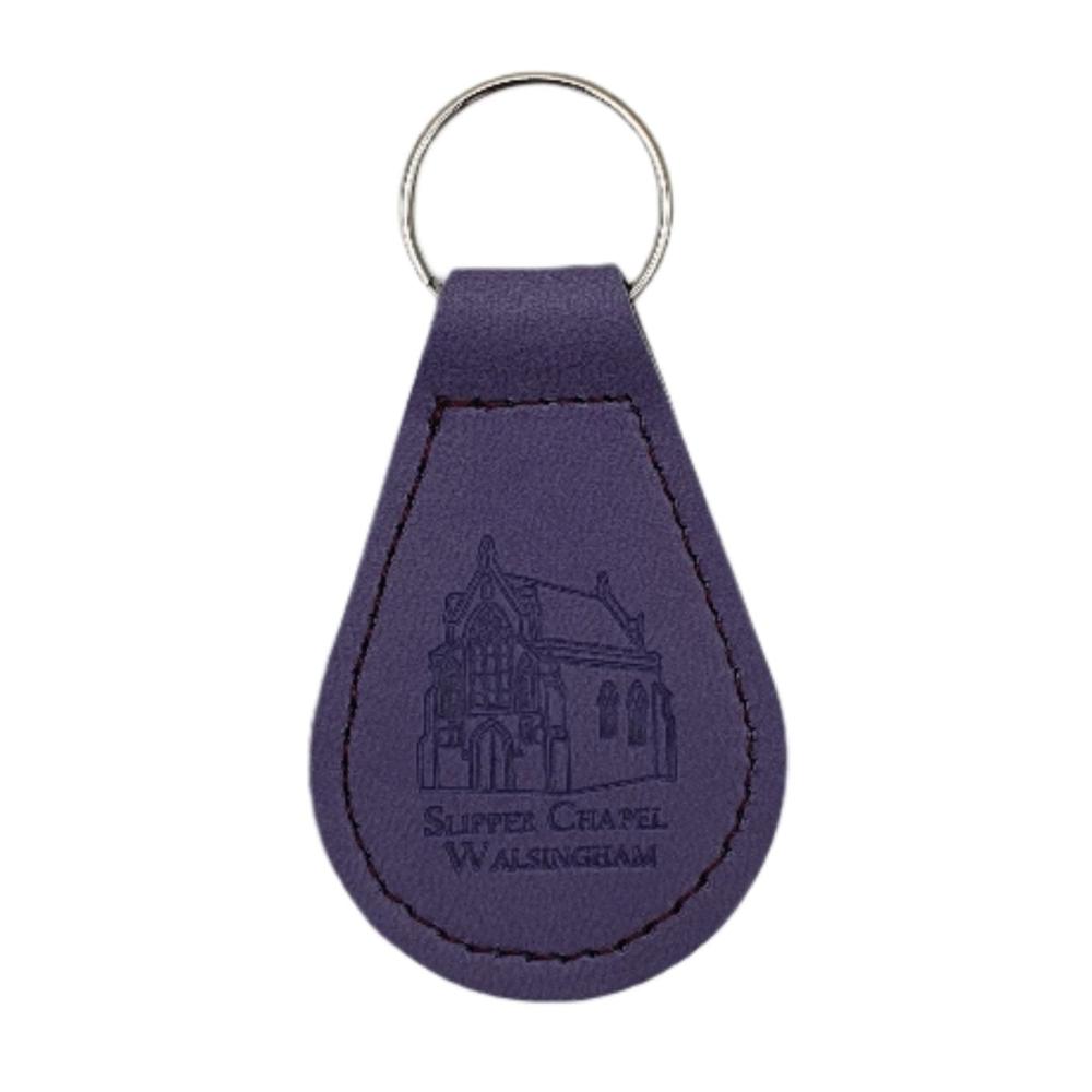 Faux Leather Keyring with Embossed Slipper Chapel Walsingham