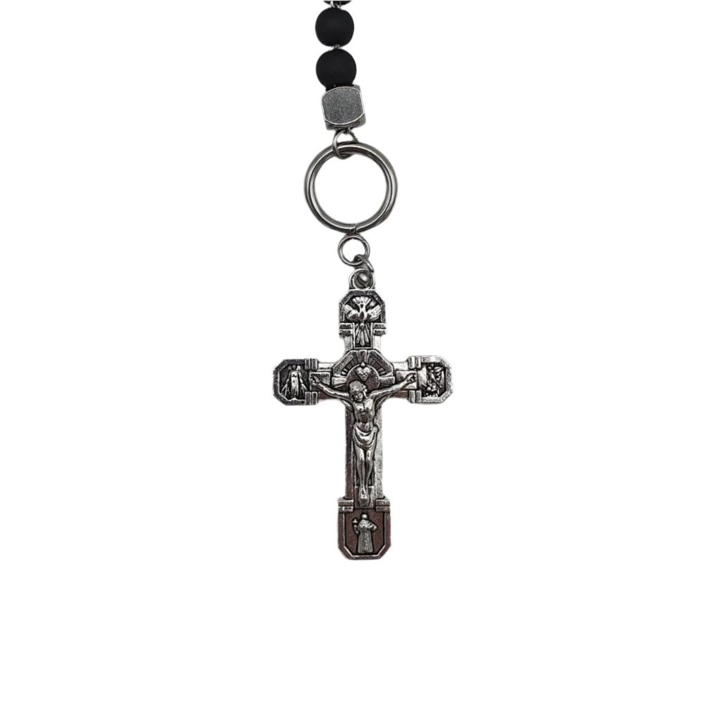 St. Benedict Combat Rosary Bracelet – 5 Decades with Medal and History Leaflet