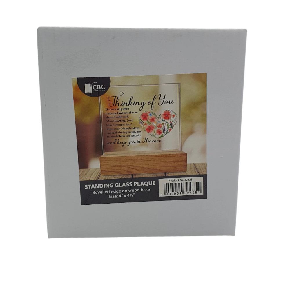 Thinking Of You Prayer Glass Plaque