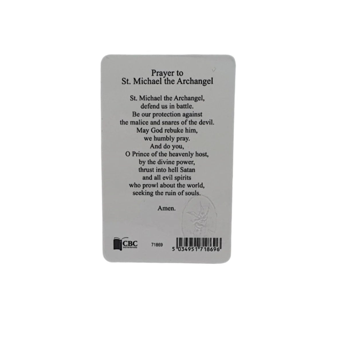 Saint Michael Prayer Card with Powerful Archangel Prayer