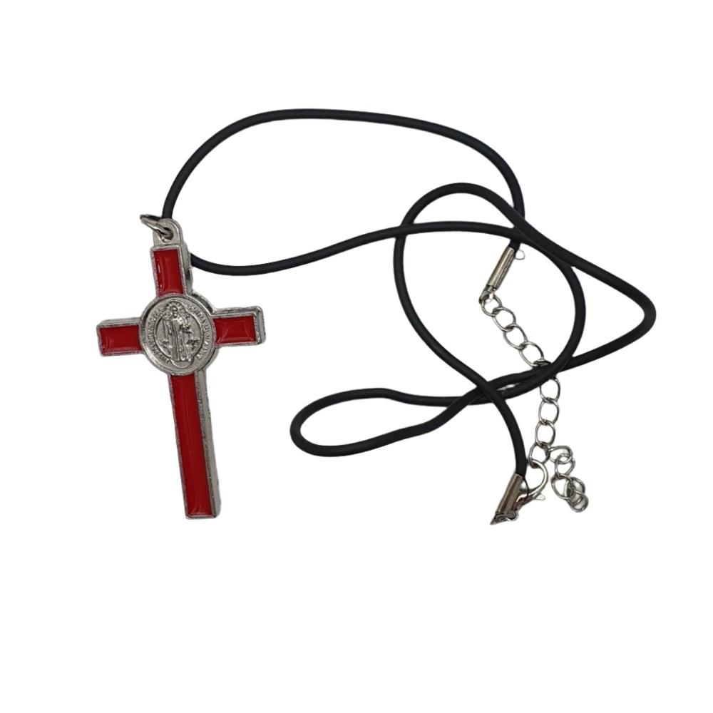 Metal and Red Enamel St. Benedict Crucifix – 2 Inch