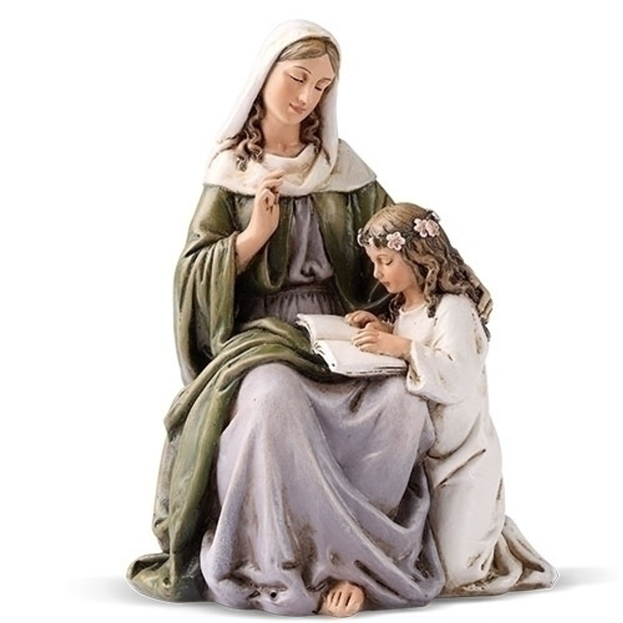 4.5" St Anne Hand Painted resin statue by Roman