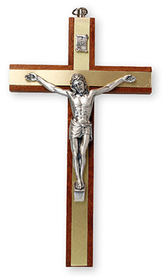 6"  Mahogany Wood Crucifix