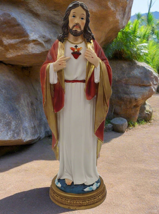 12" Renaissance Sacred Heart Statue - A Beautiful Representation of Devotion and Love