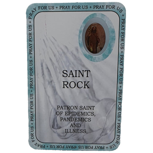 St Rock Prayer Card - Patron Saint of Epidemics, Pandemics and Illness