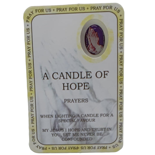 A Candle of Hope Prayer Card - When Lighting A Candle For A Special Favour