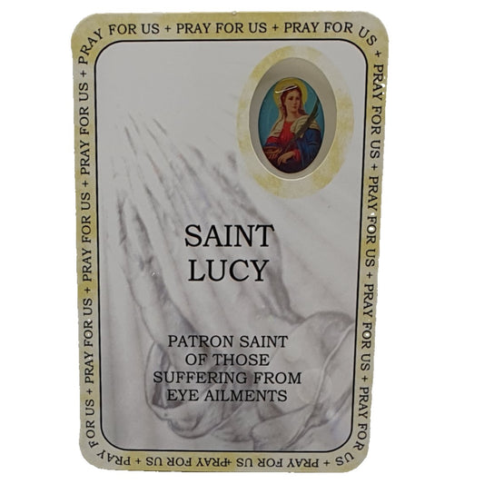 St Lucy Prayer Card - Patron Saint Of Those Suffering From Eye Ailments