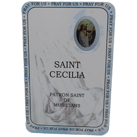 St Cecilia Prayer Card - Patron Saint of Musicians