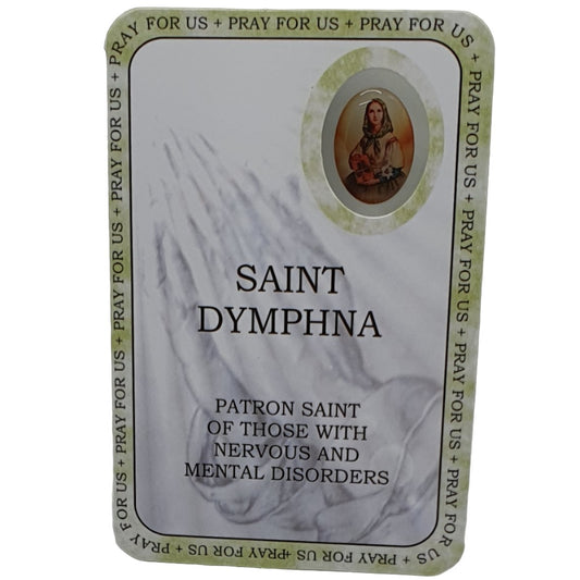 St Dymphna Prayer Card - Patron Saint of those Suffering with Dementia, Nervous and Mental Disorders