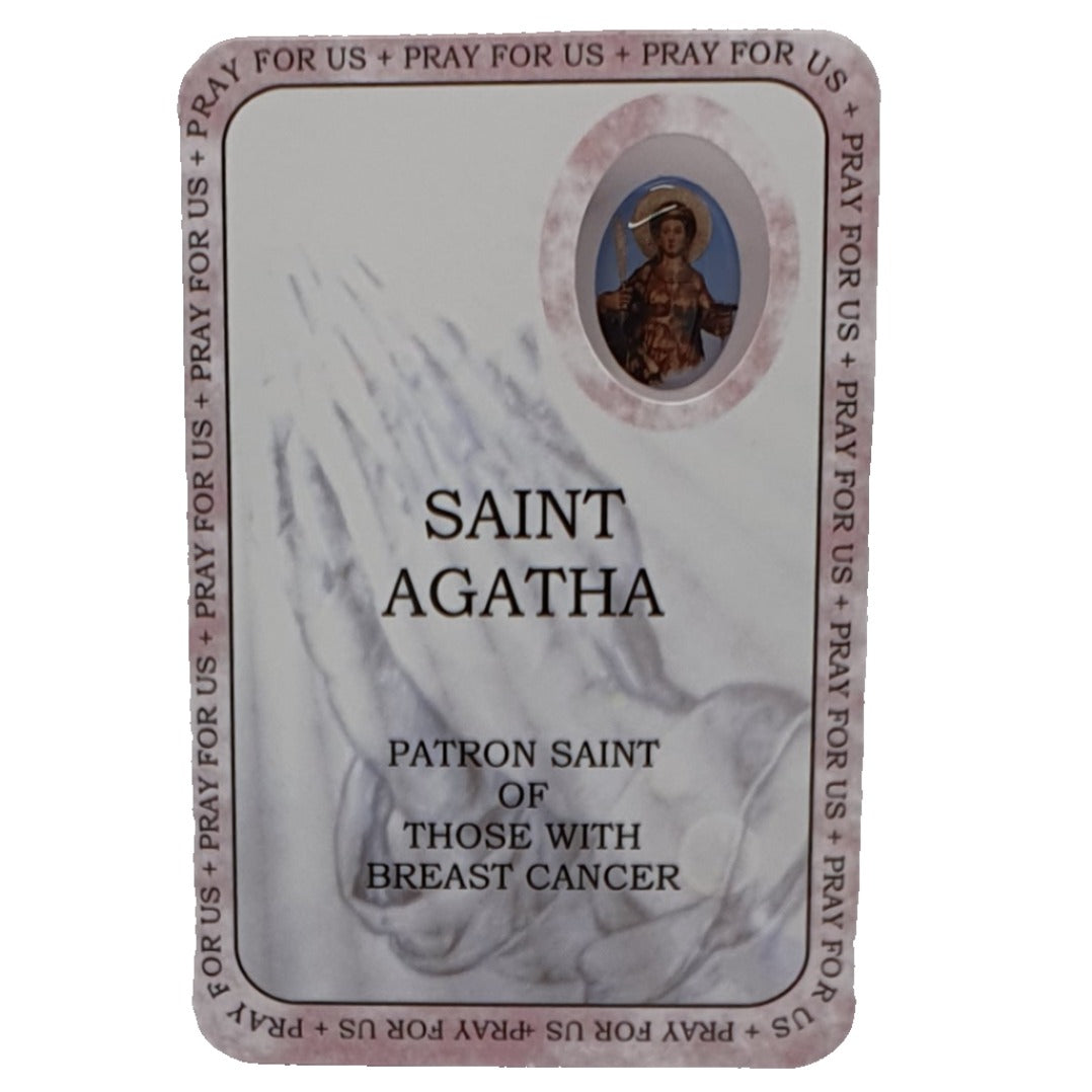 St Agatha Prayer Card - Patron Saint of those with Breast Cancer