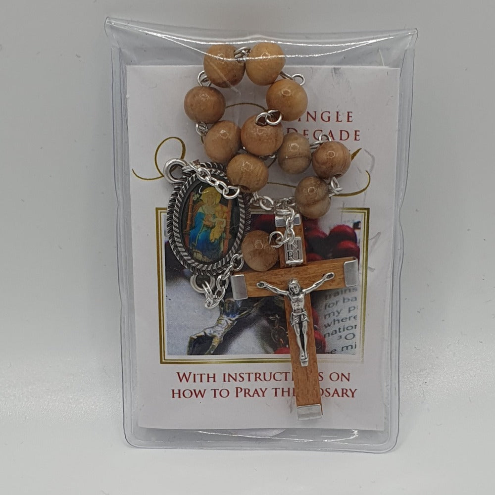 Our Lady of Walsingham Wooden Rosary - Single Decade