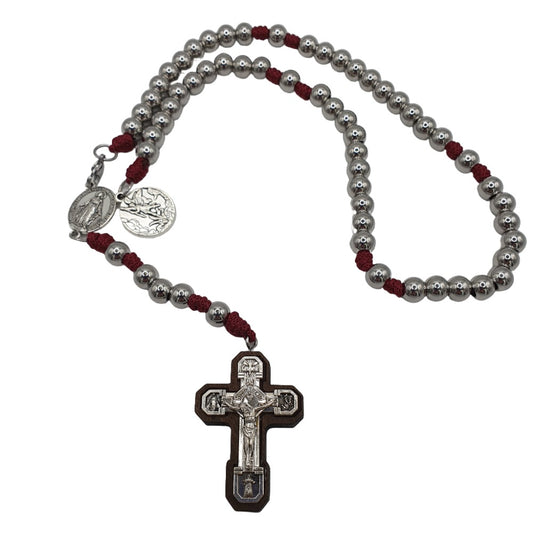 Metal Combat Rosary - St Michael Medal