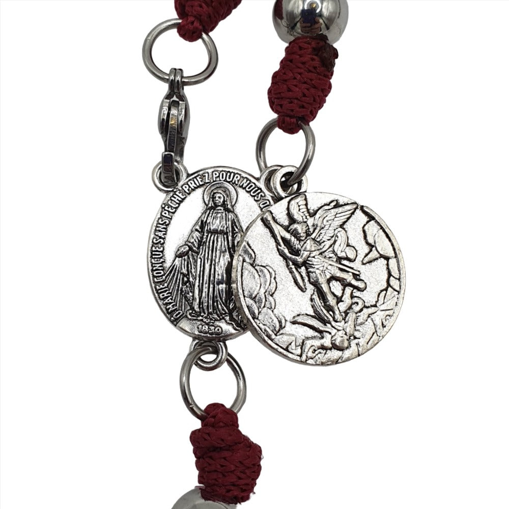 Metal Combat Rosary - St Michael Medal