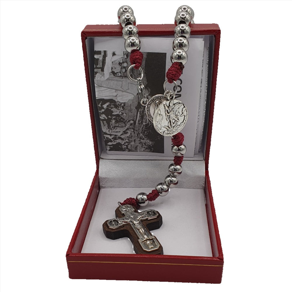 Metal Combat Rosary - St Michael Medal