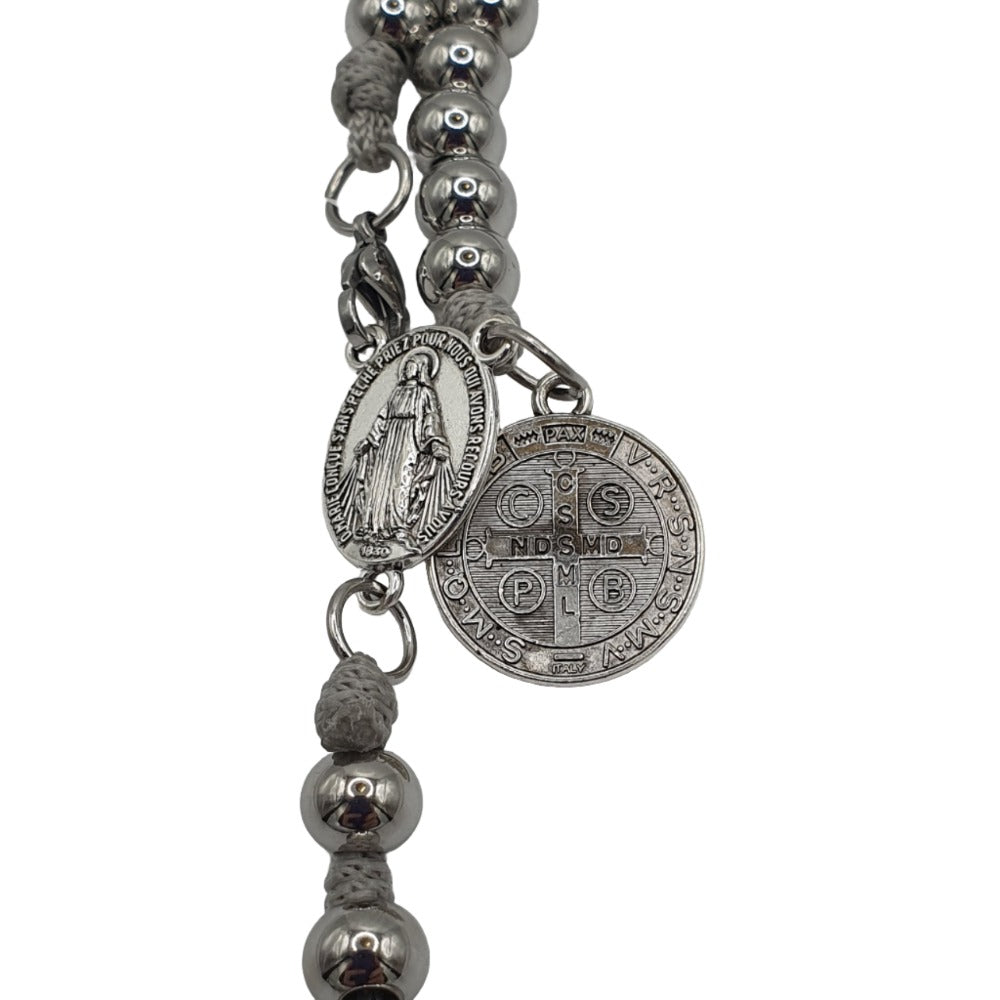 Metal Combat Rosary - St Benedict Medal