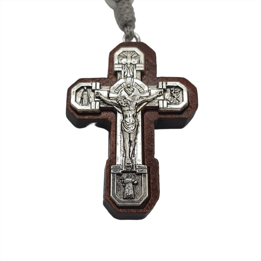 Metal Combat Rosary - St Benedict Medal