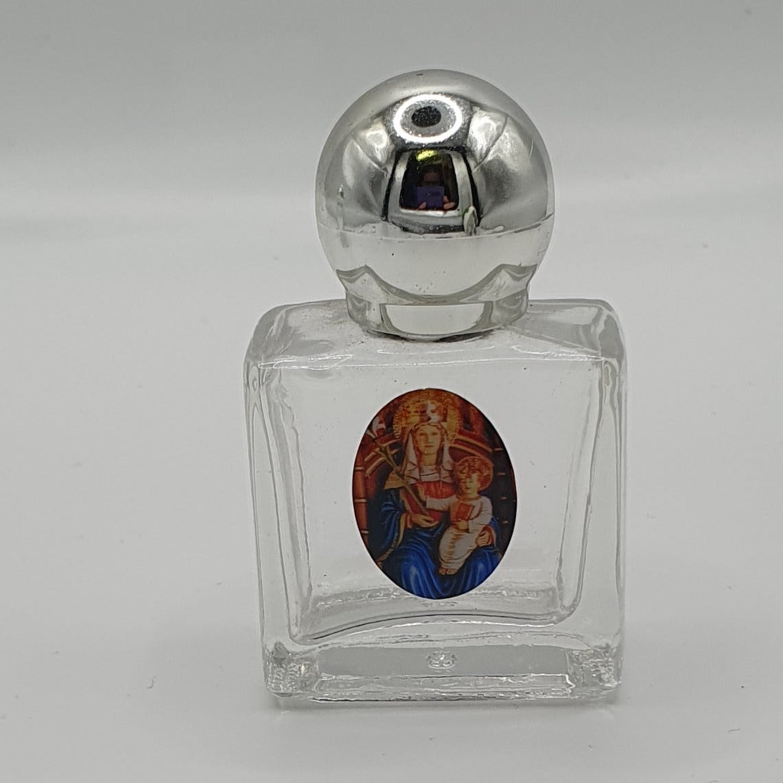 Our Lady of Walsingham Glass Holy Water Bottle