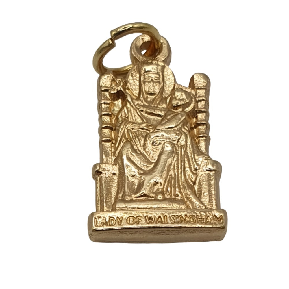 Our Lady of Walsingham Shaped Medal - Gold Coloured