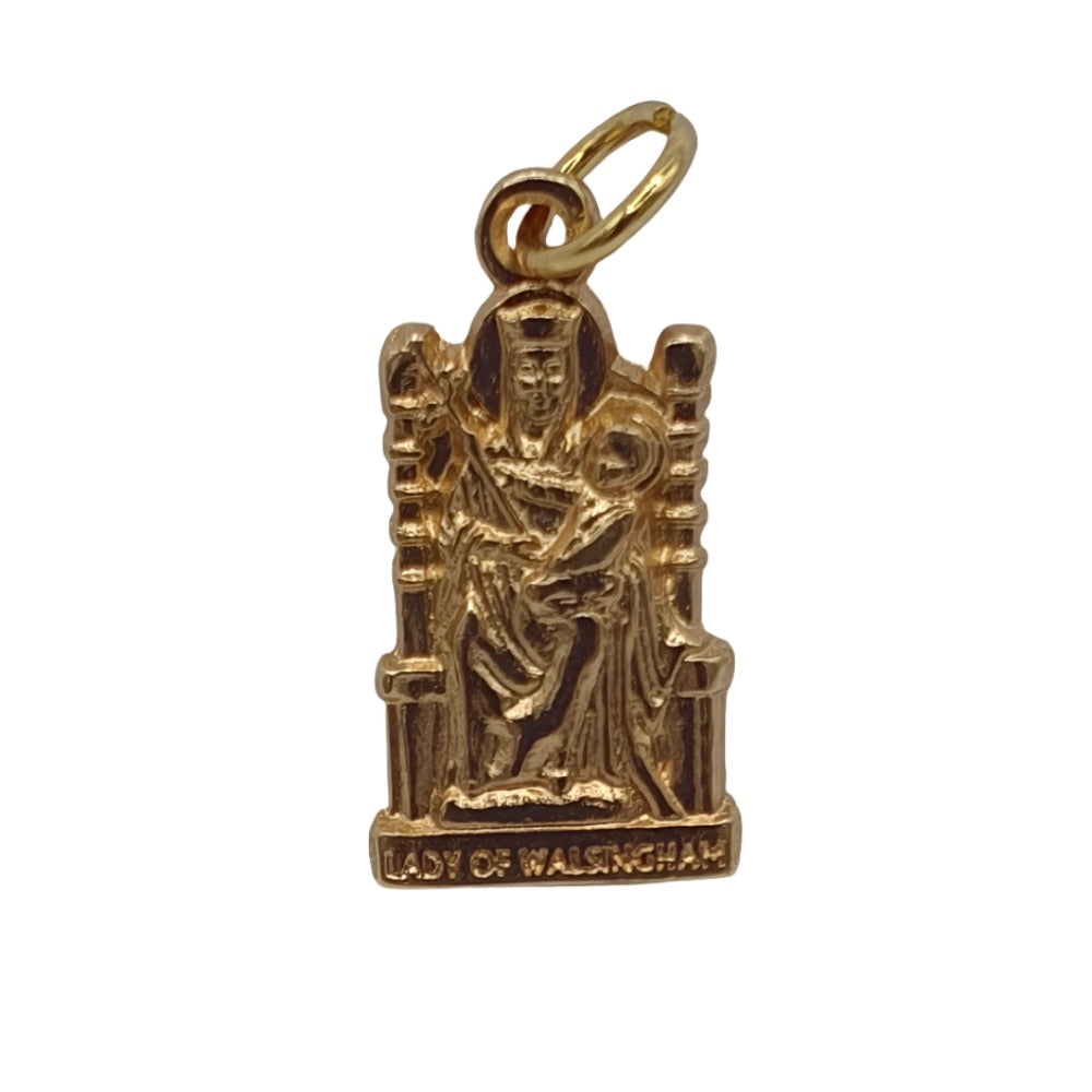 Our Lady of Walsingham Shaped Medal - Gold Coloured