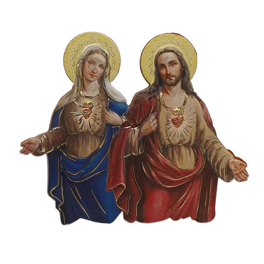 Divine Love: Our Lady and Christ Wooden Magnet