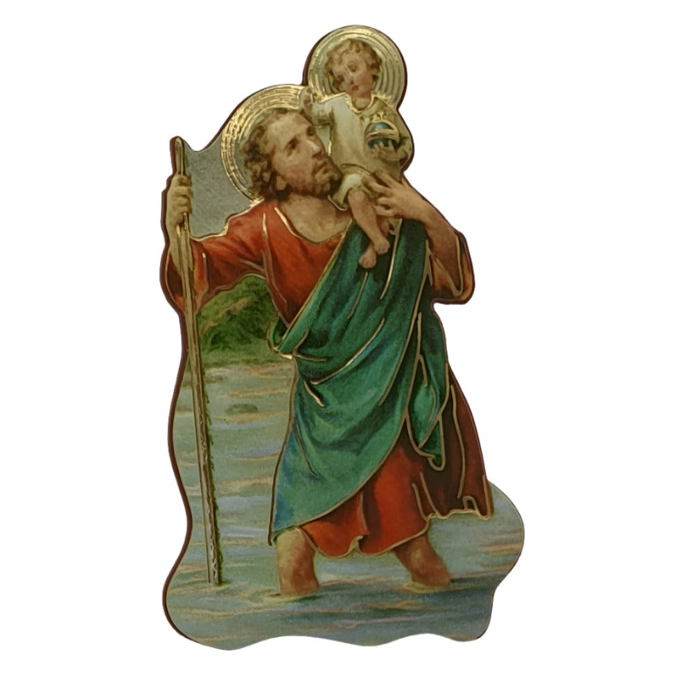 St. Christopher Wooden Magnet