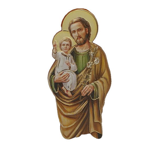 Saint Joseph Wooden Magnet - Patron Saint of the Family