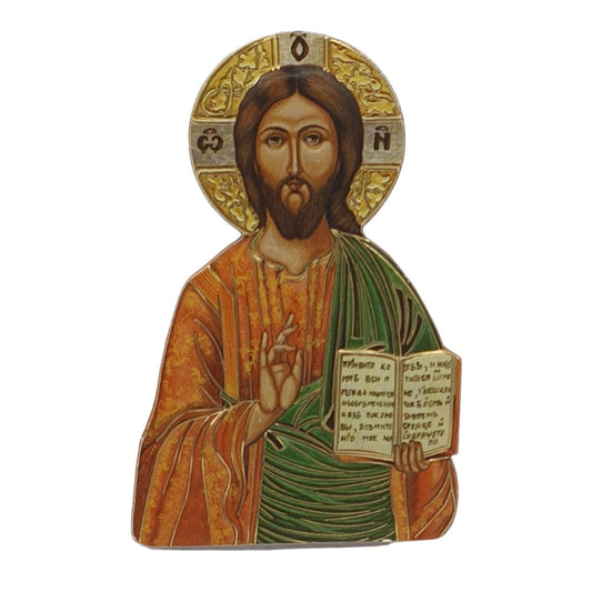 Christ the Saviour, Traditional Orthodox Design Wooden Magnet