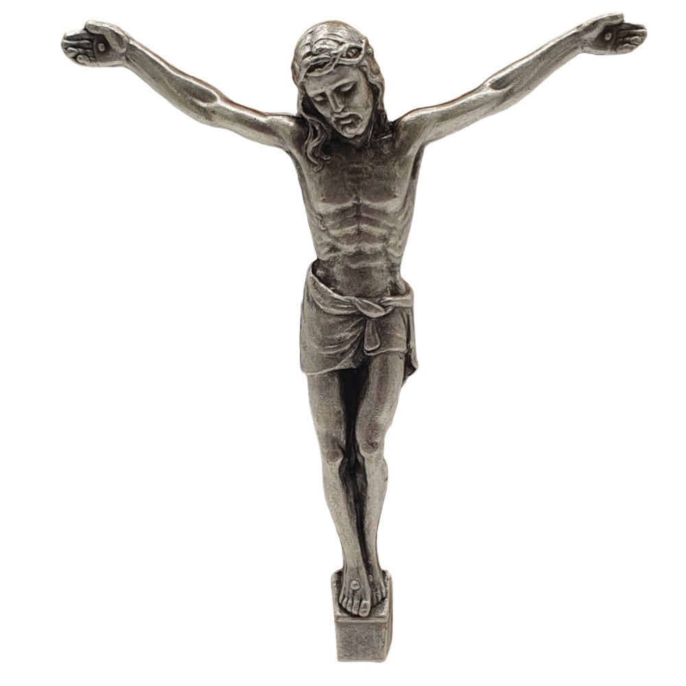 6.5" Mahogany Crucifix Metal Corpus