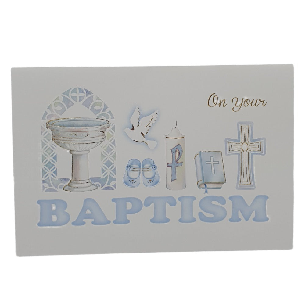 On Your Baptism - Blue Greeting Card for a Boy