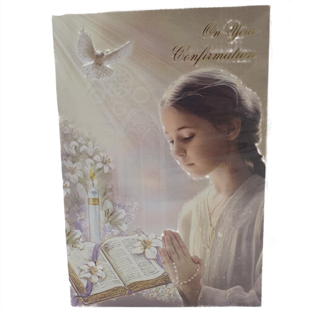 On Your Confirmation - Girl Praying Greeting Card