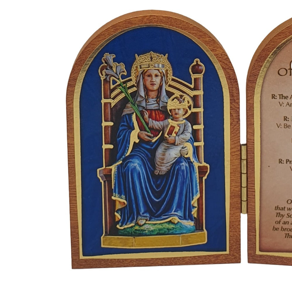 Our Lady of Walsingham Folding Wooden Plaque