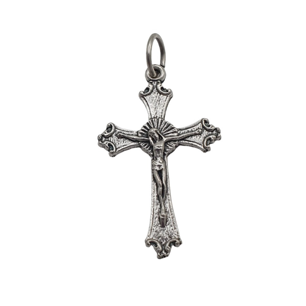 Elegant 1.25" Metal Crucifix Pendant - Timeless Symbol of Faith