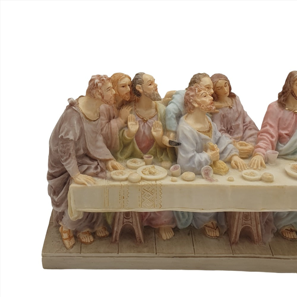 9" Wide Last Supper Resin Statue - Hand-Painted Masterpiece