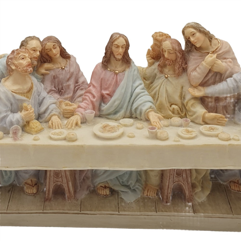 9" Wide Last Supper Resin Statue - Hand-Painted Masterpiece