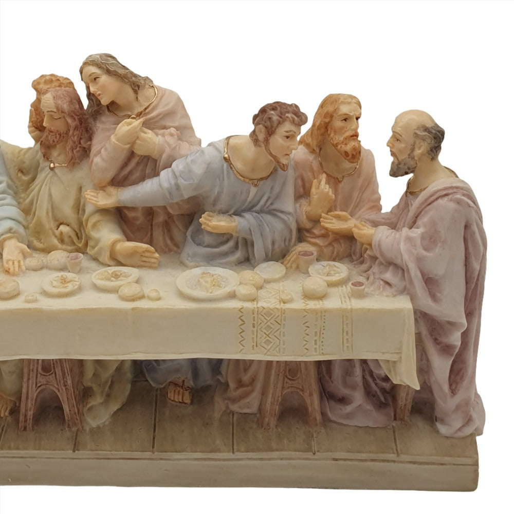 9" Wide Last Supper Resin Statue - Hand-Painted Masterpiece