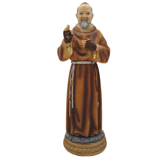 8" Renaissance Saint Pio Statue - Reverent Devotional Sculpture