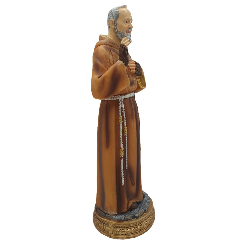 8" Renaissance Saint Pio Statue - Reverent Devotional Sculpture