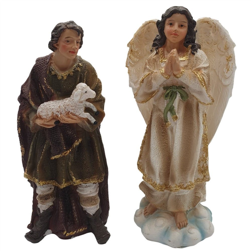 Hand-Painted 11-Piece Resin Nativity Set - 6" Figures