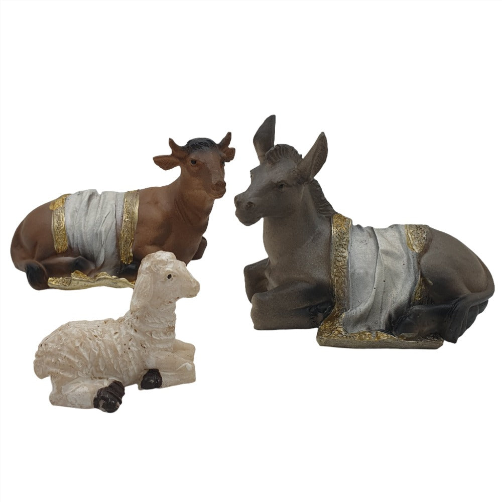 Hand-Painted 11-Piece Resin Nativity Set - 6" Figures