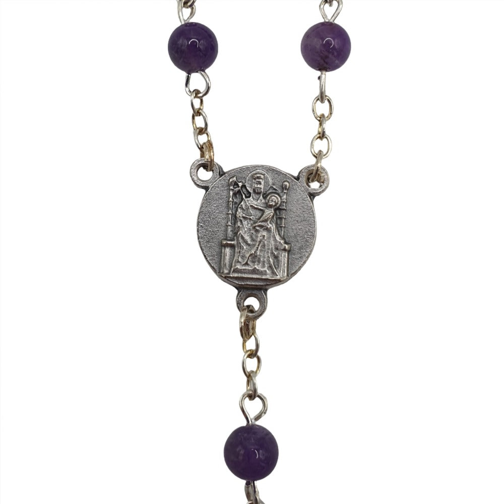 Amethyst Rosary with Our Lady of Walsingham Centrepiece