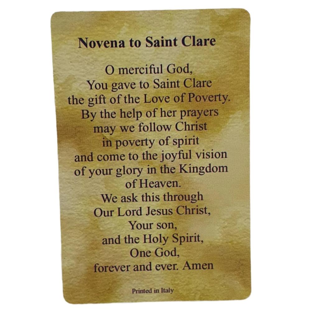 Saint Clare Relic Prayer Card