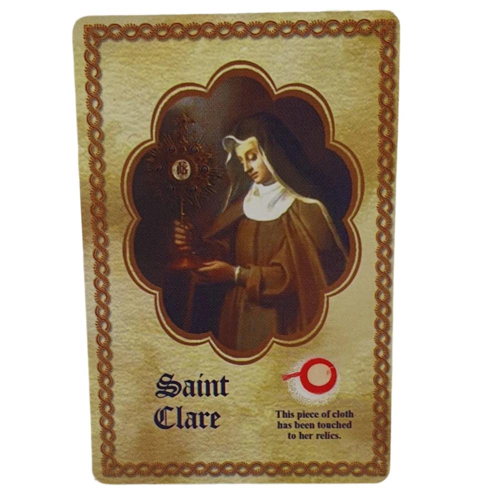 Saint Clare Relic Prayer Card