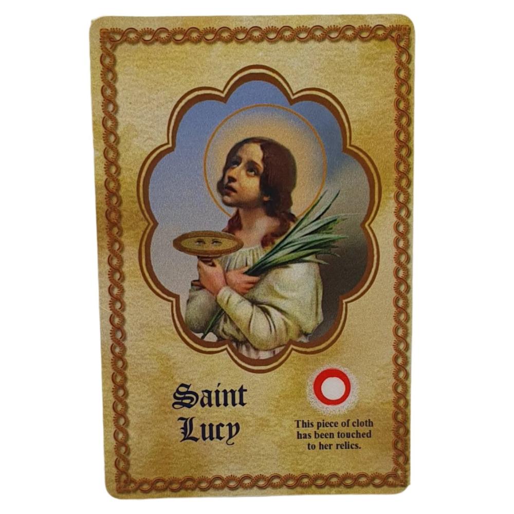 Saint Lucy Relic Prayer Card