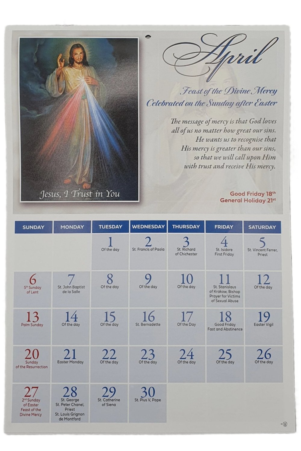 2025 Church Art Wall Calendar