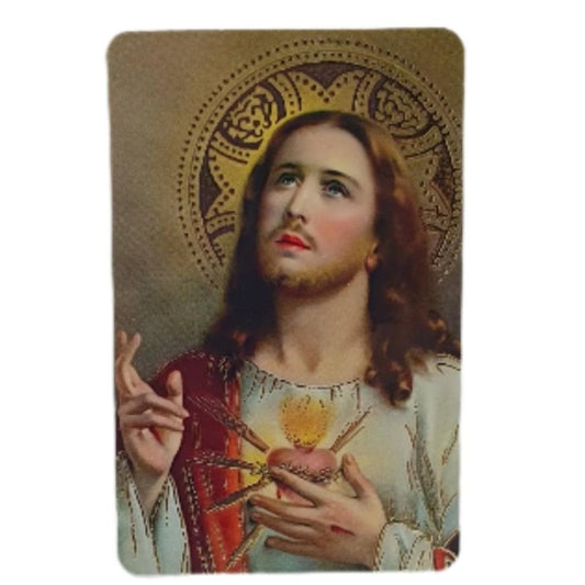 Sacred Heart of Jesus Prayer Card - Featuring The Lord's Prayer