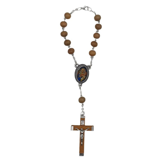 Our Lady of Walsingham Olive Wood Single Decade Car Rosary