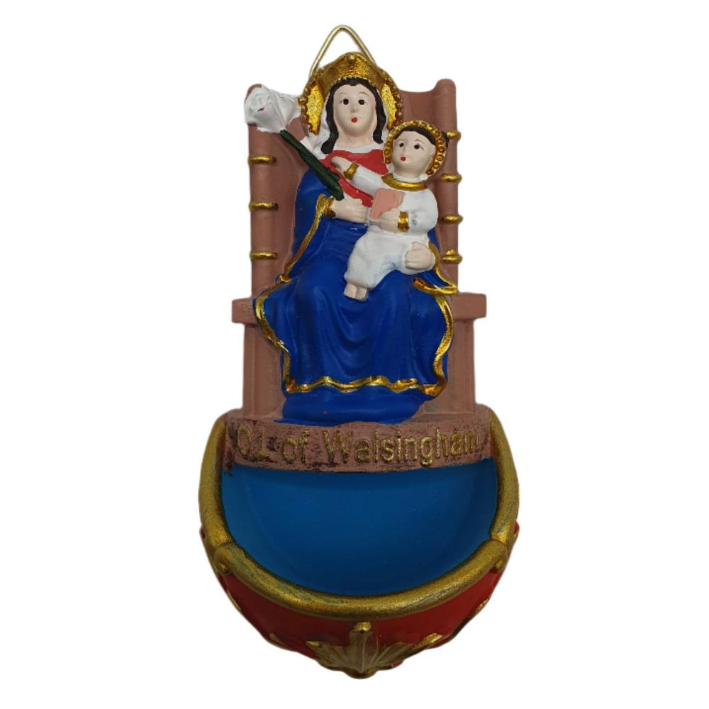 Handpainted 10cm Our Lady of Walsingham Holy Water Font