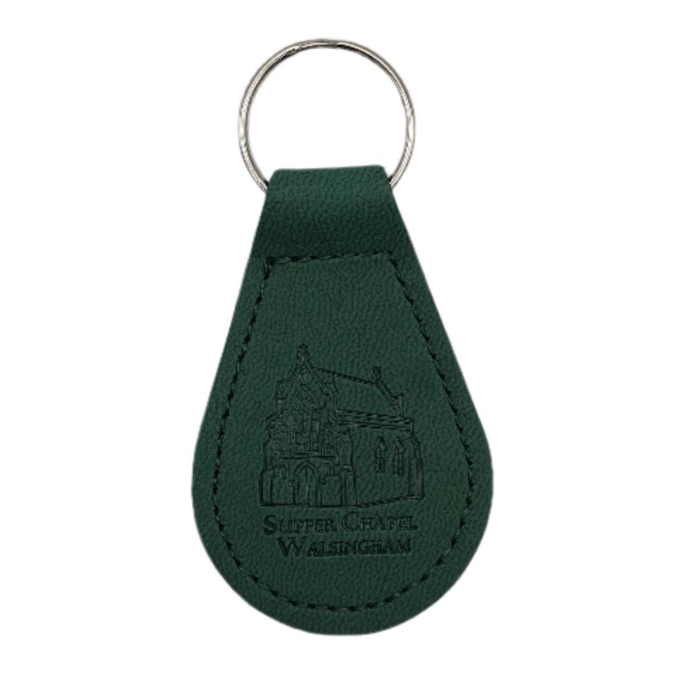 Faux Leather Keyring with Embossed Slipper Chapel Walsingham