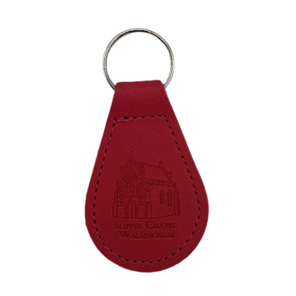 Faux Leather Keyring with Embossed Slipper Chapel Walsingham